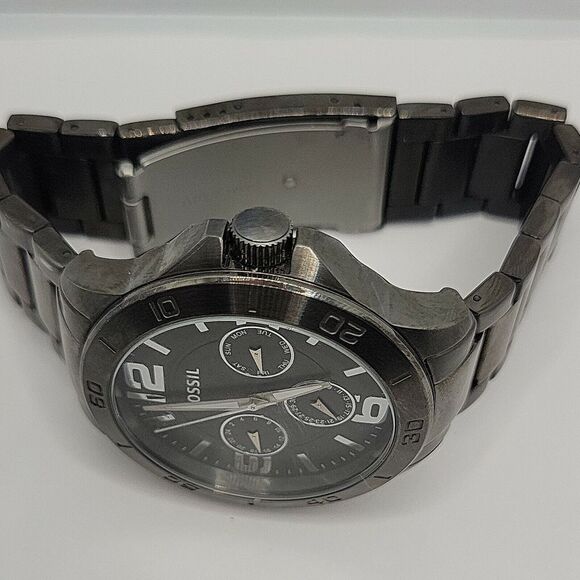 FOSSIL BQ2297 Men's Stainless Steel Analog Black Dial Quartz Genuine Watch BC318 - Picture 8 of 11